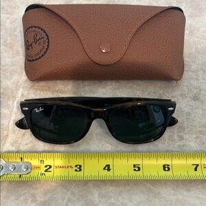 Ray Ban Tortoise Shell sunglasses & case. New wayfarer.